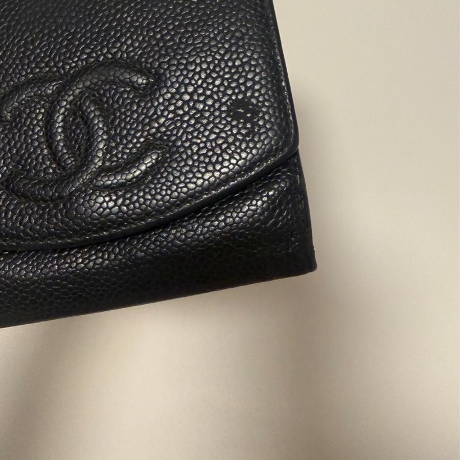 Chanel中古魚子醬皮夾 Chanel W Hook Caviar Wallet-12