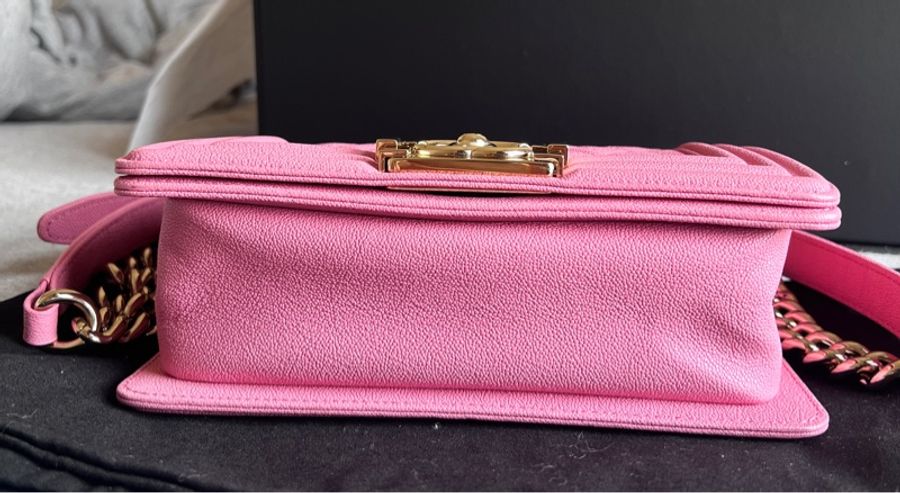 Chanel Boy 20粉金荔枝皮-4