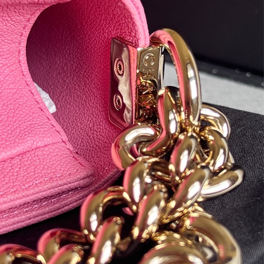 Chanel Boy 20粉金荔枝皮-18