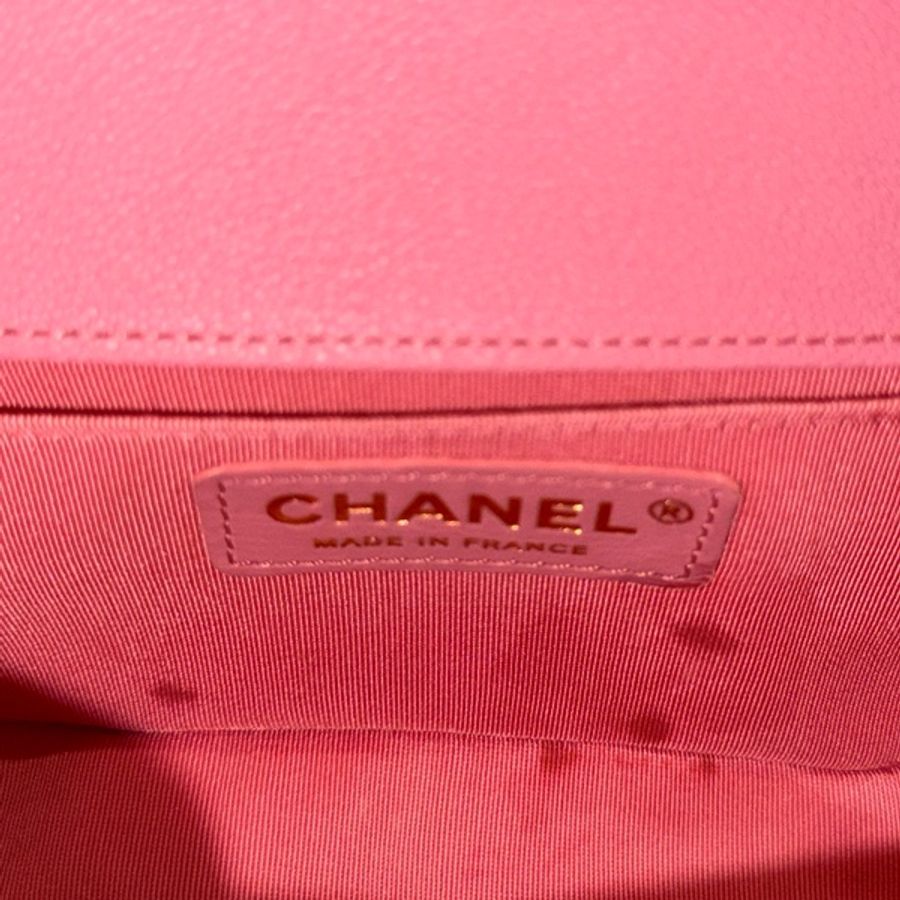 Chanel Boy 20粉金荔枝皮-20