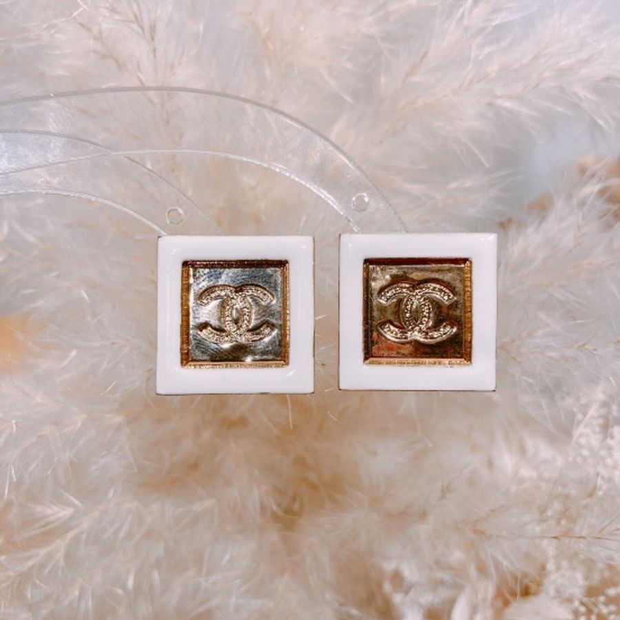 Chanel 香奈兒方形雙C 耳環Square CC Logo Earrings-4