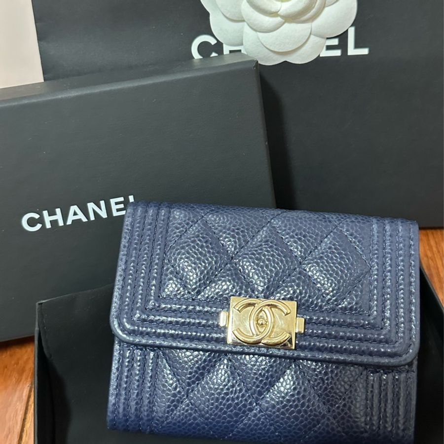 Chanel boy雙層零錢包-10