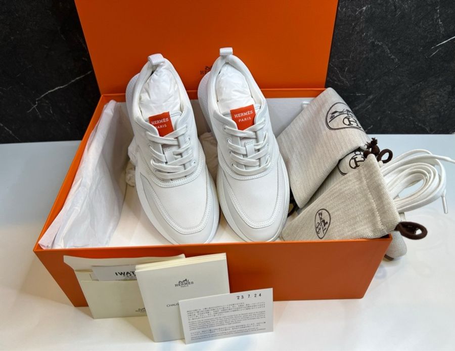 Hermes 愛馬仕增高小白鞋 (36.5)-5