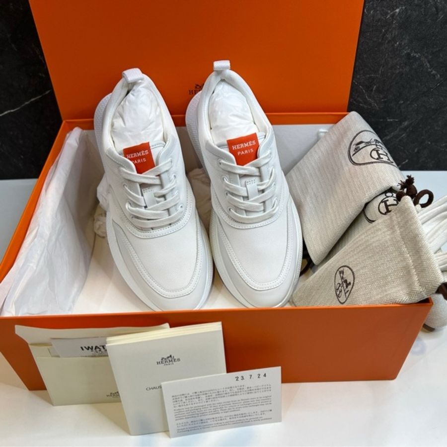 Hermes 愛馬仕增高小白鞋 (36.5)-6