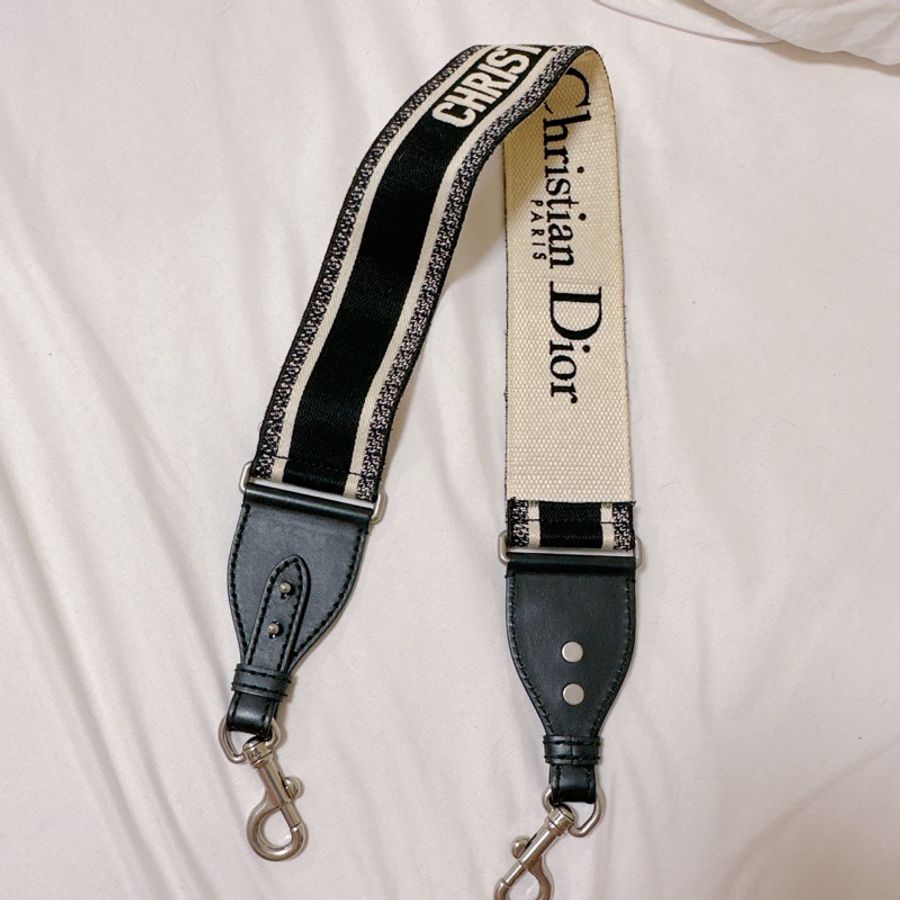 DIOR 肩帶連環圈 黑白色CHRISTIAN DIOR PARIS刺繡-1