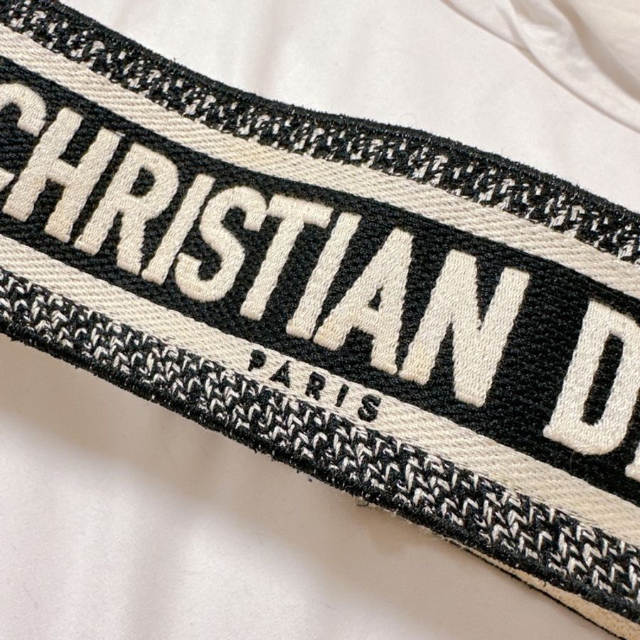 DIOR 肩帶連環圈 黑白色CHRISTIAN DIOR PARIS刺繡-3