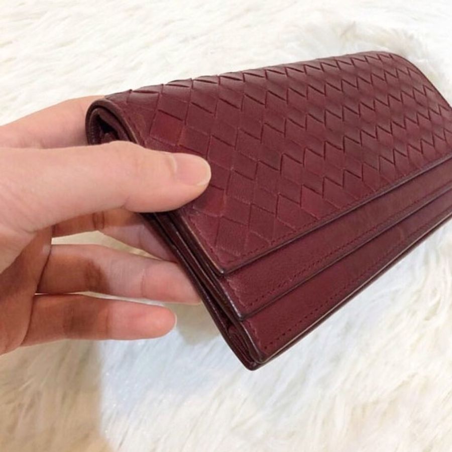Bottega Veneta 寶緹嘉紅色長皮夾 Long Wallet Red-2