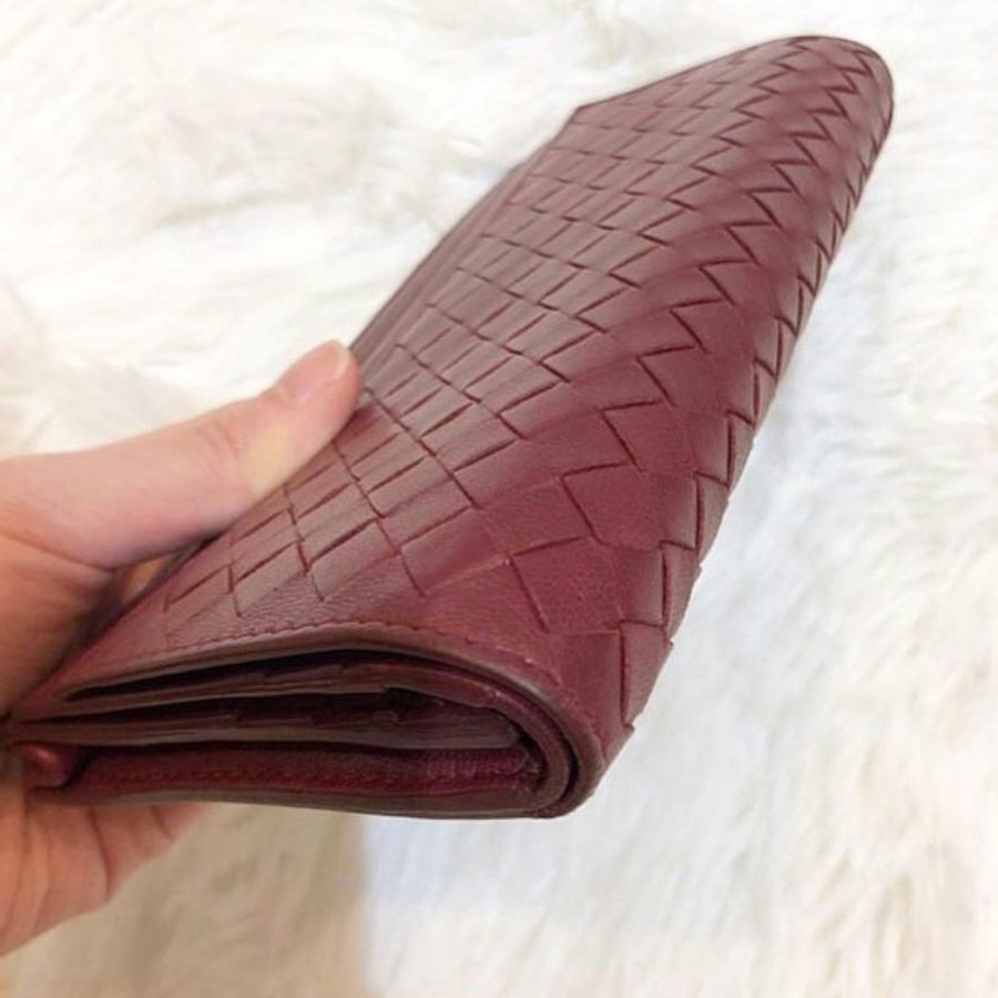 Bottega Veneta 寶緹嘉紅色長皮夾 Long Wallet Red-3