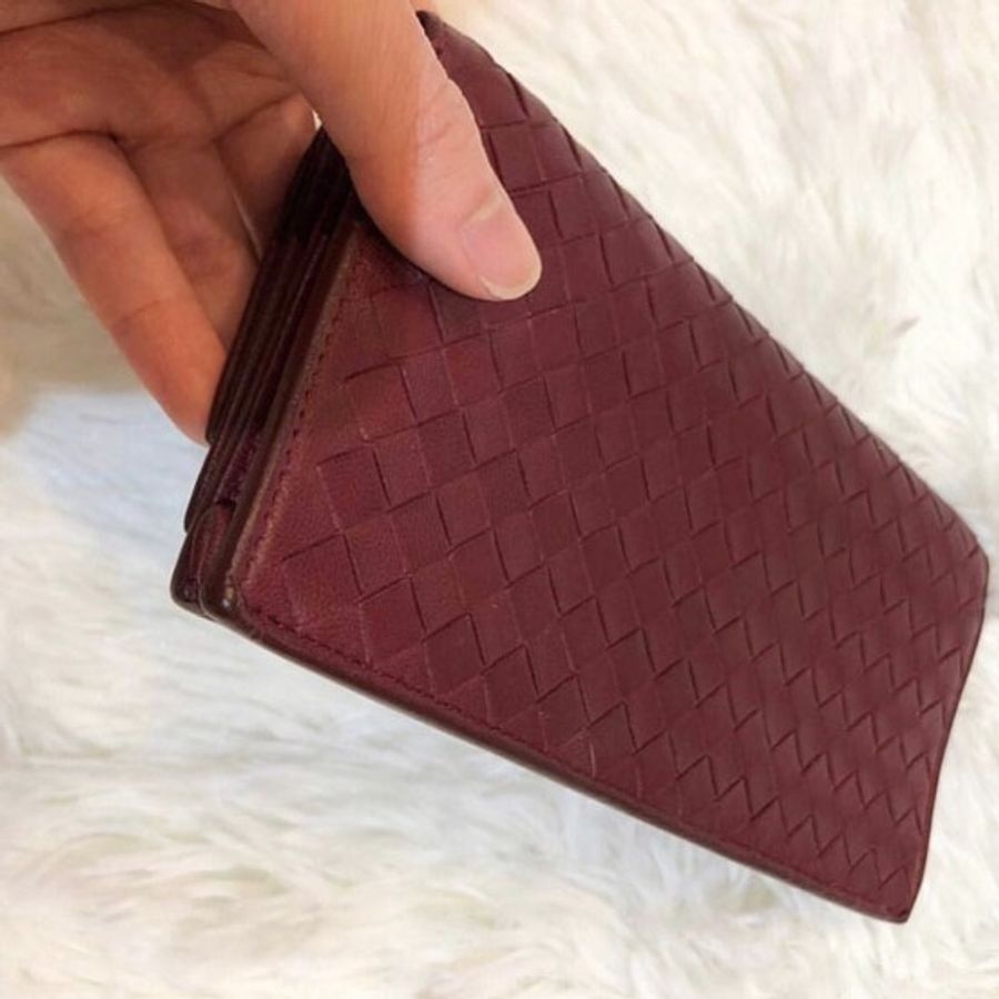 Bottega Veneta 寶緹嘉紅色長皮夾 Long Wallet Red-4