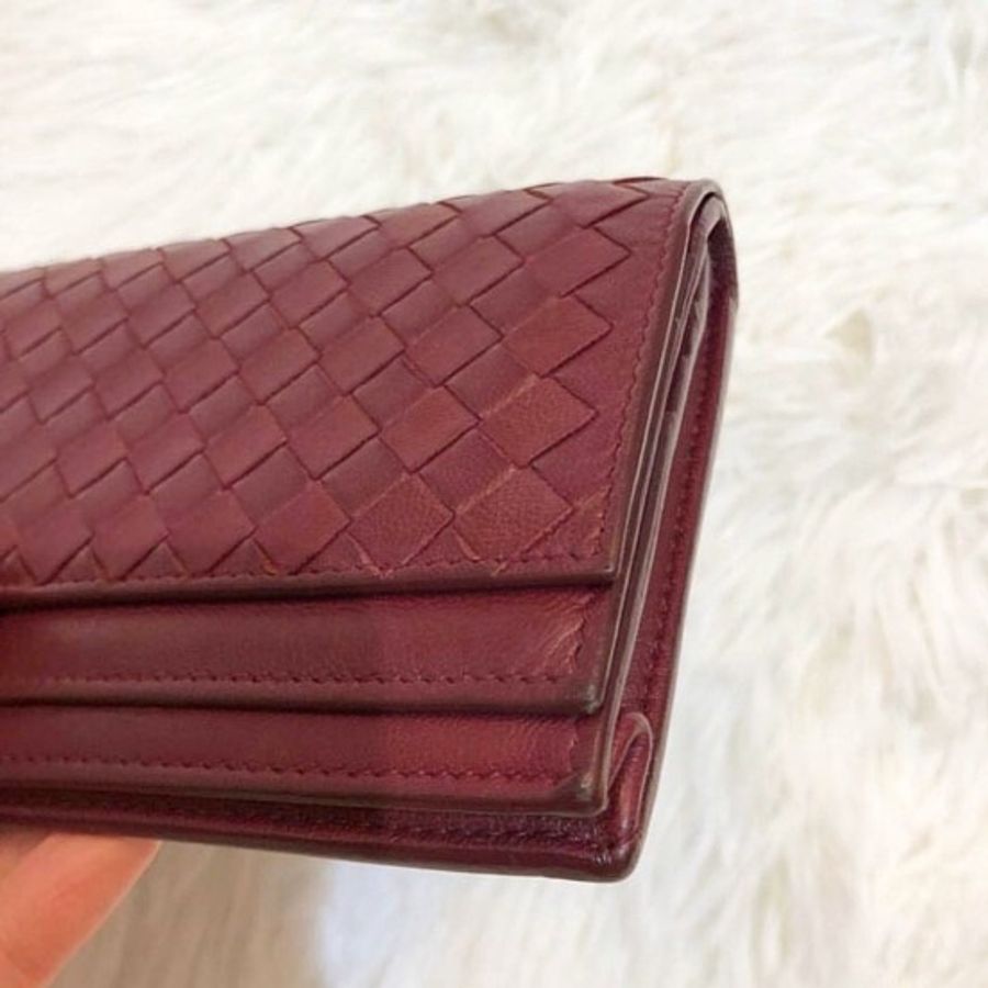 Bottega Veneta 寶緹嘉紅色長皮夾 Long Wallet Red-5