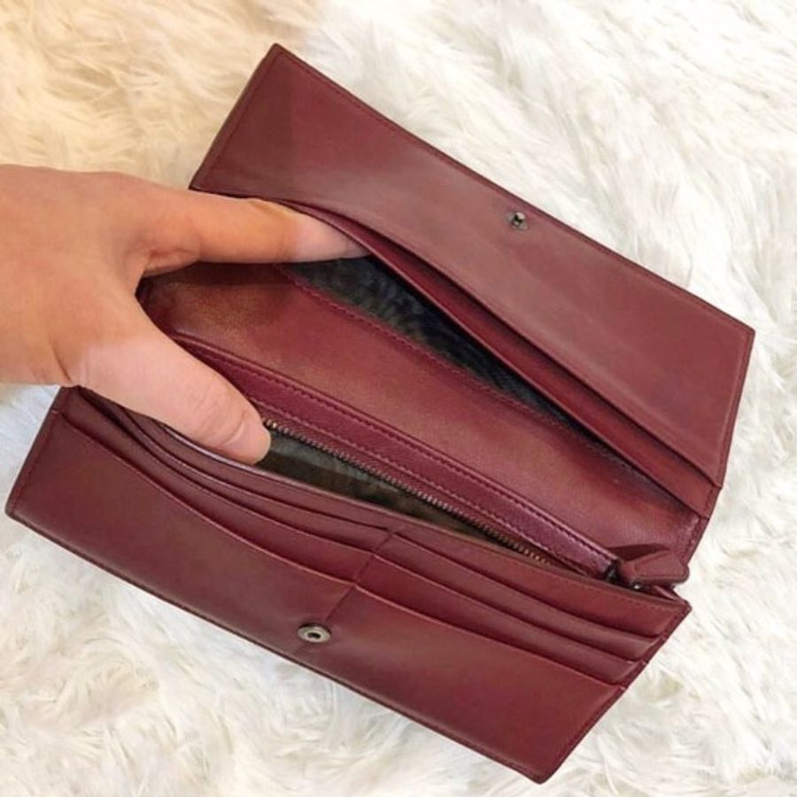 Bottega Veneta 寶緹嘉紅色長皮夾 Long Wallet Red-7