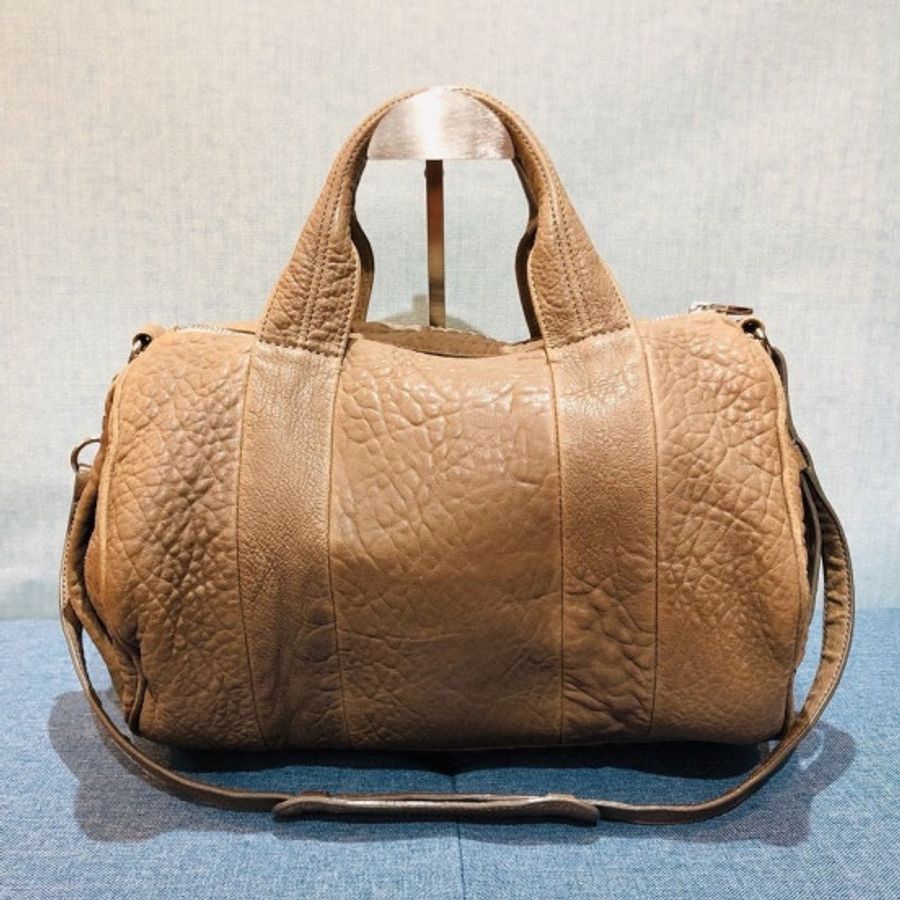 Alexander Wang 亞歷山大王小型鉚釘圓桶包 Rockie Small Grey-1