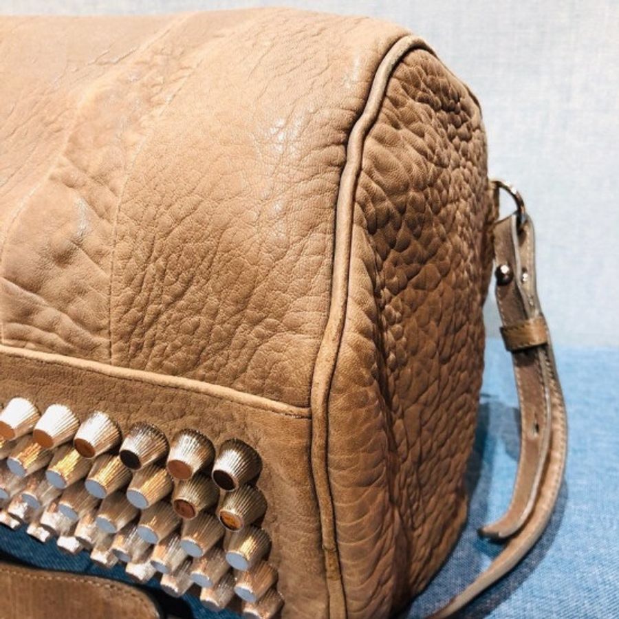 Alexander Wang 亞歷山大王小型鉚釘圓桶包 Rockie Small Grey-3