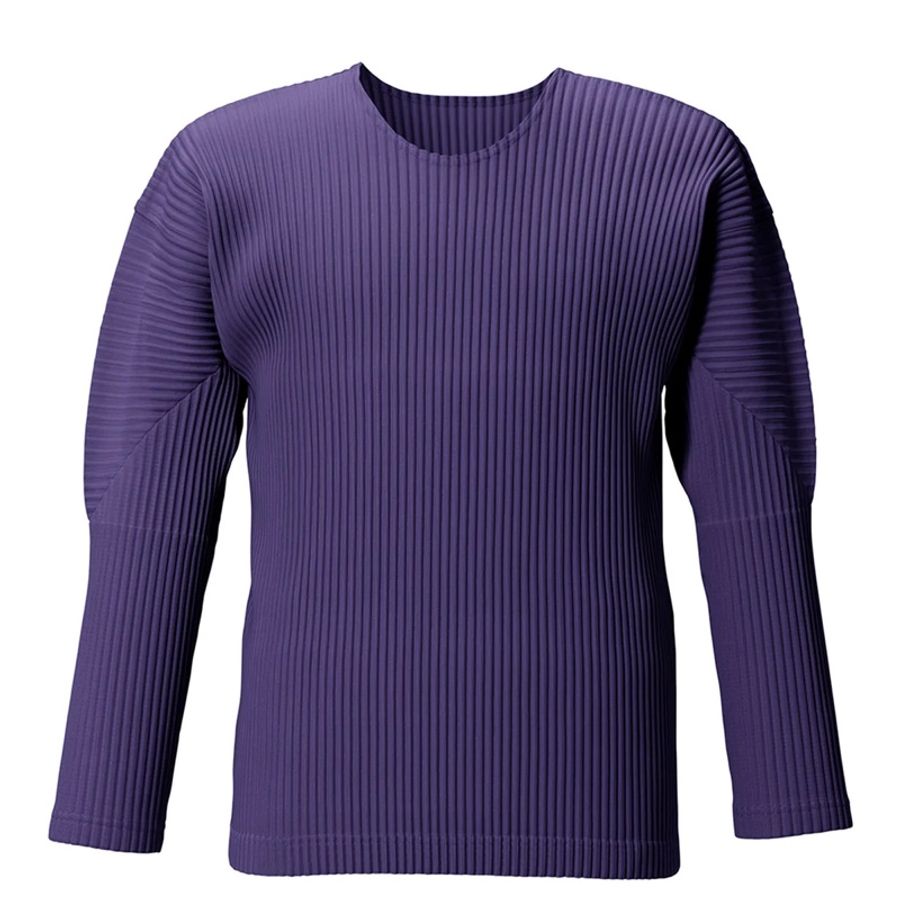 HOMME PLISSÉ ISSEY MIYAKE 經典十年圓領長袖上衣-0