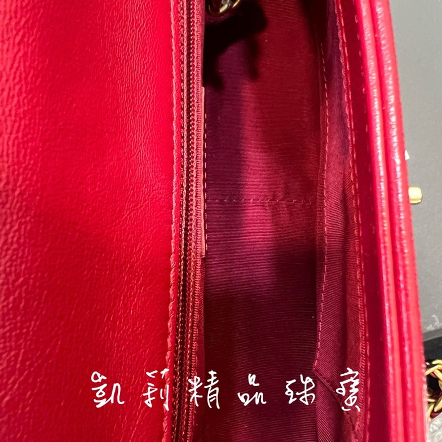 香奈兒WOC小羊皮金扣-8