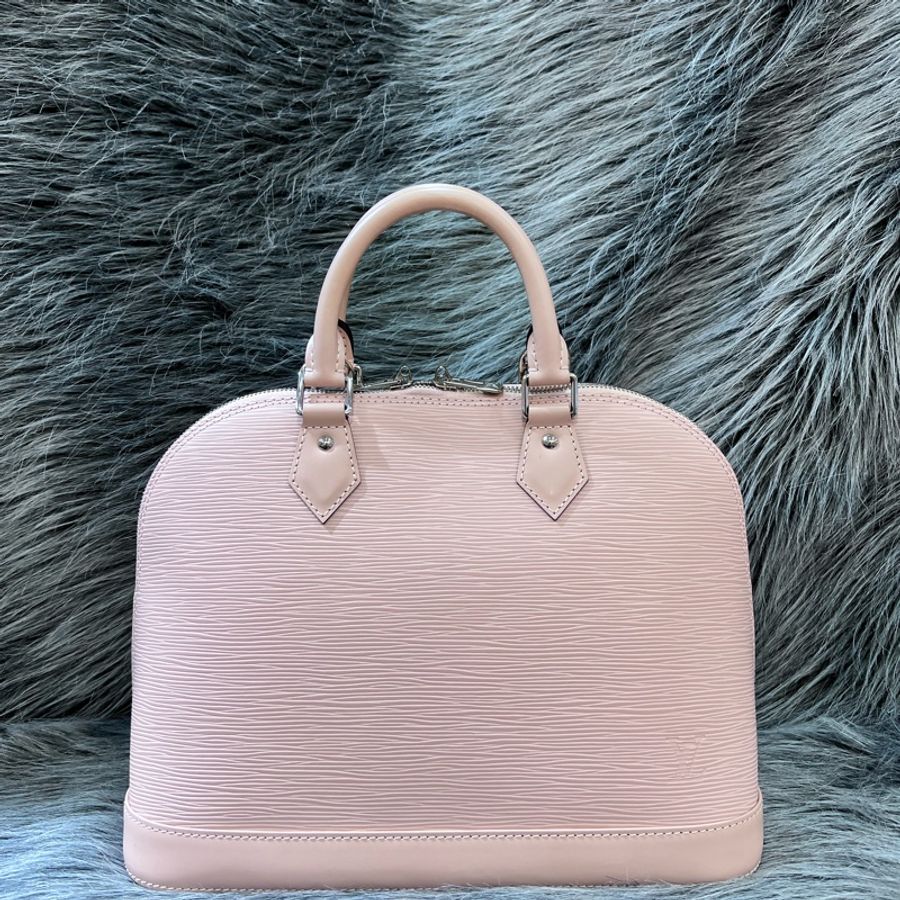 LV M41155 淡粉色 粉膚色 Epi皮 水波紋 銀釦 Alma 手提包 貝殼包 扇貝包-0