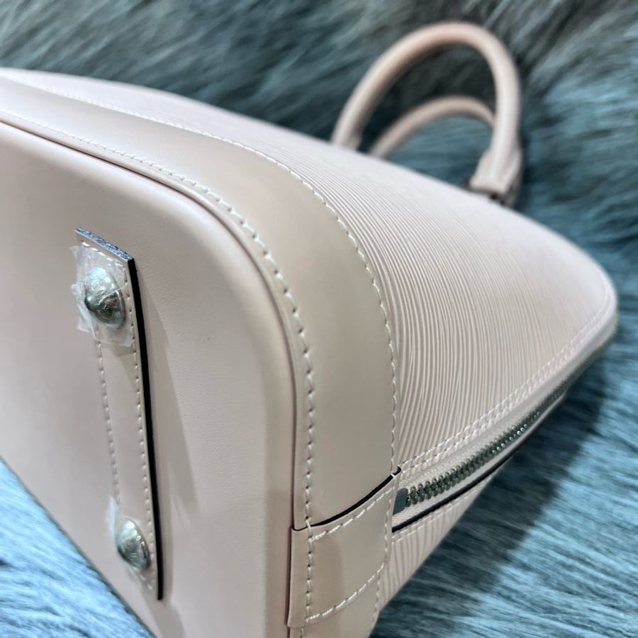 LV M41155 淡粉色 粉膚色 Epi皮 水波紋 銀釦 Alma 手提包 貝殼包 扇貝包-9