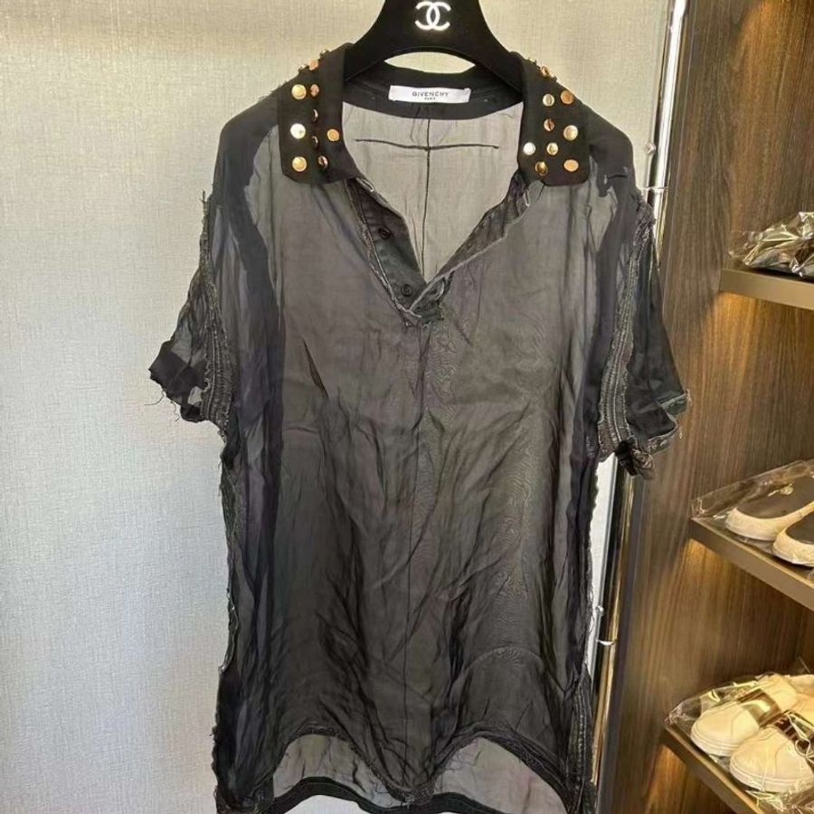 GIVENCHY桑蠶絲上衣 尺寸S寬鬆版-0