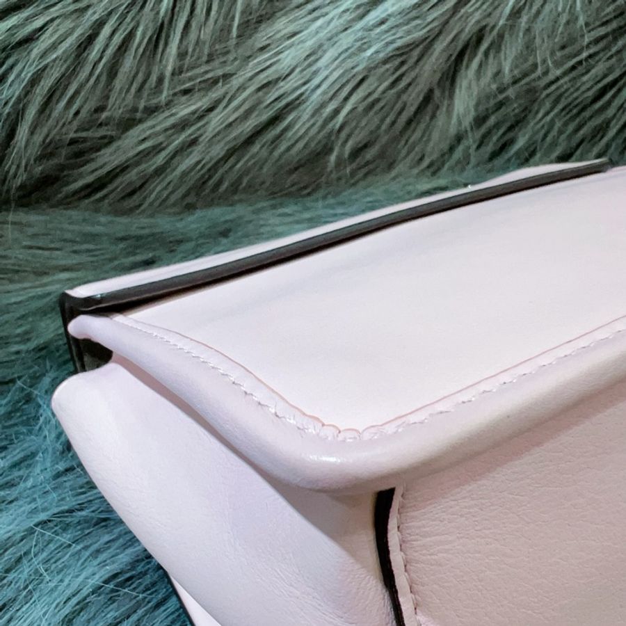 Fendi 8BT286 粉色 櫻花粉 金釦 Kan I F 掀蓋包 鍊包 斜背包 肩背包-10