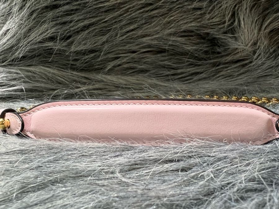 Fendi 8BT286 粉色 櫻花粉 金釦 Kan I F 掀蓋包 鍊包 斜背包 肩背包-15