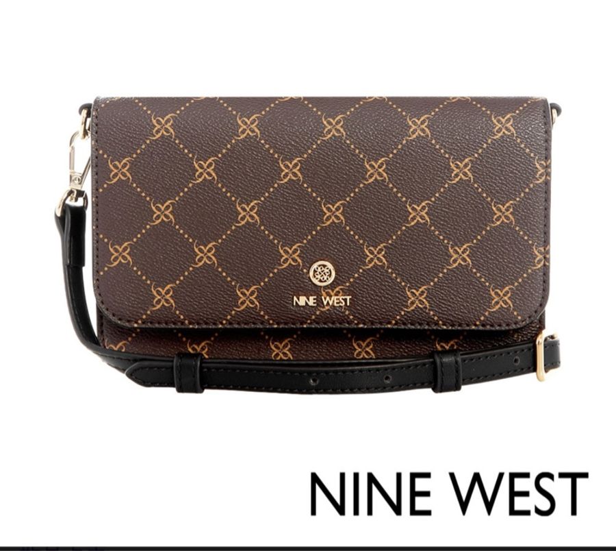 NINE WEST LINNETTE LOGO肩背包-咖啡(130379)-0