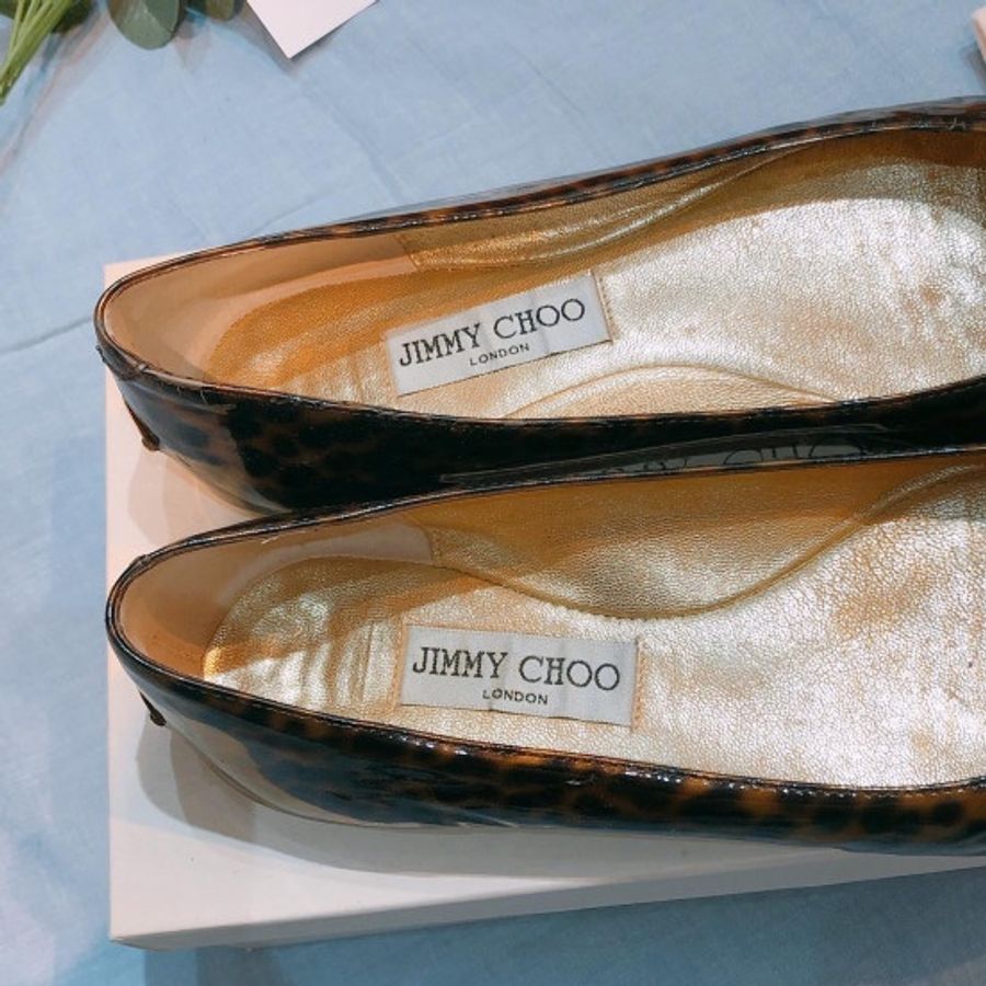 JIMMY CHOO LEOPARD FLATS平底鞋 38.5-5