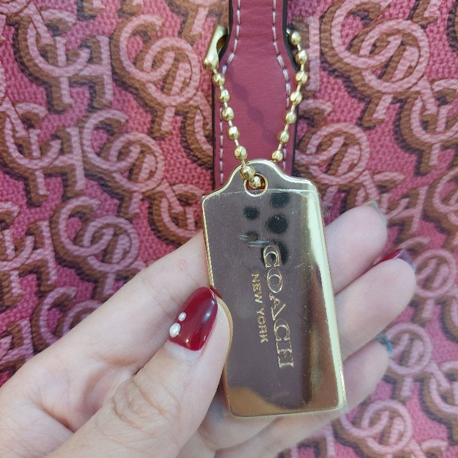 coach cf342 city新版Logo印花托特包 (紅)-13
