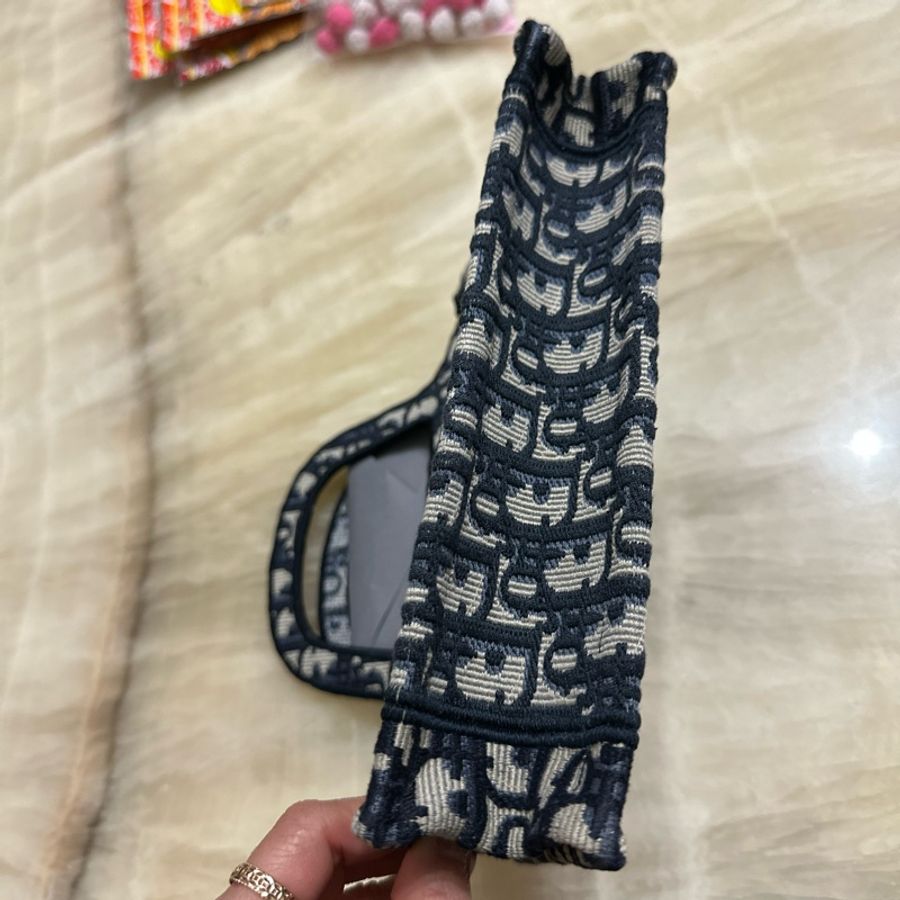 DIOR藍色老花mini book tote-10