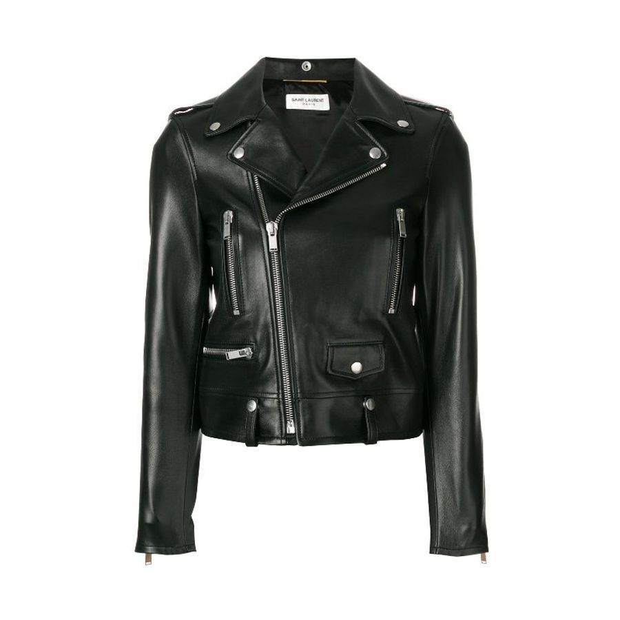 Saint Laurent 女款 481862 YSL 小羊皮騎士外套 黑色 FR38/40 購買請告知所需尺寸《春季特賣》-6