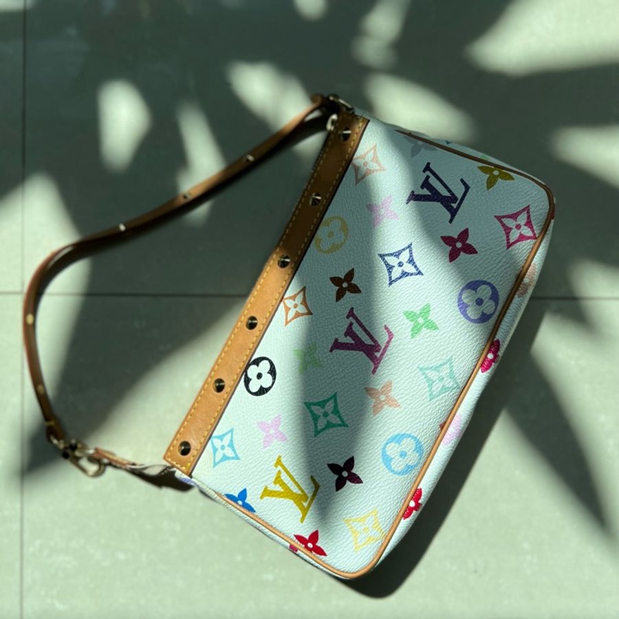 ［Vintage LV］村上隆手拿包_白彩-2