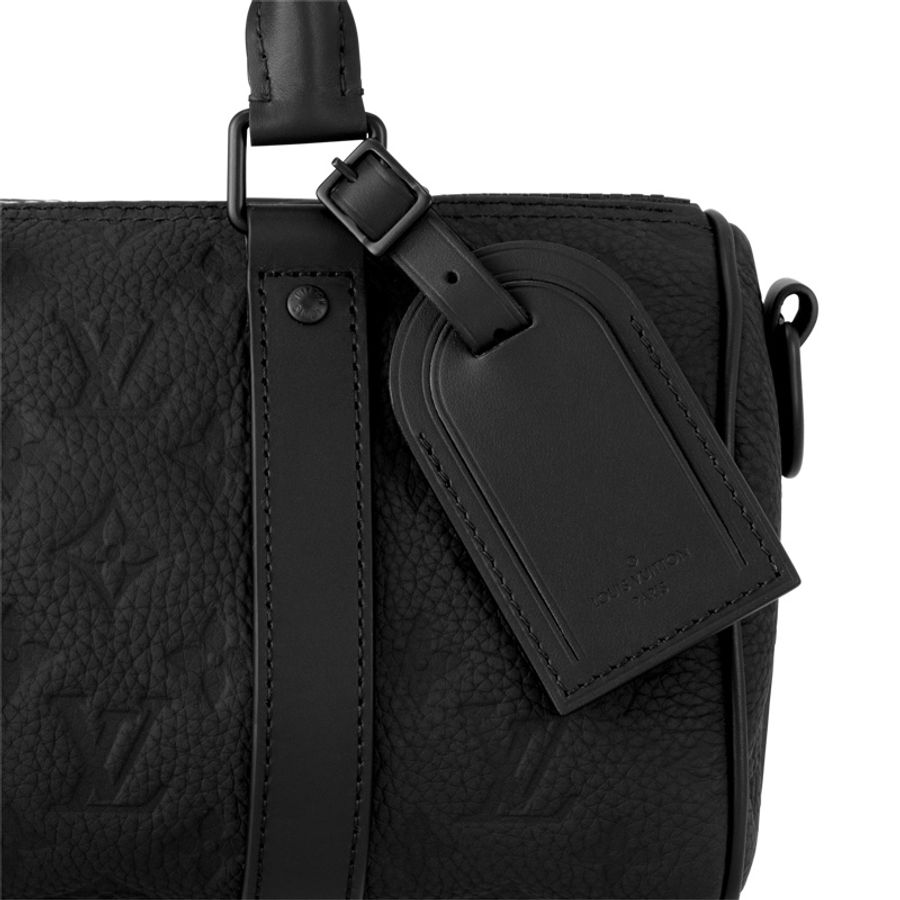 LV Keepall Bandoulière 25 荔枝皮 斜背包 壓紋 黑色 白色 綠色-4