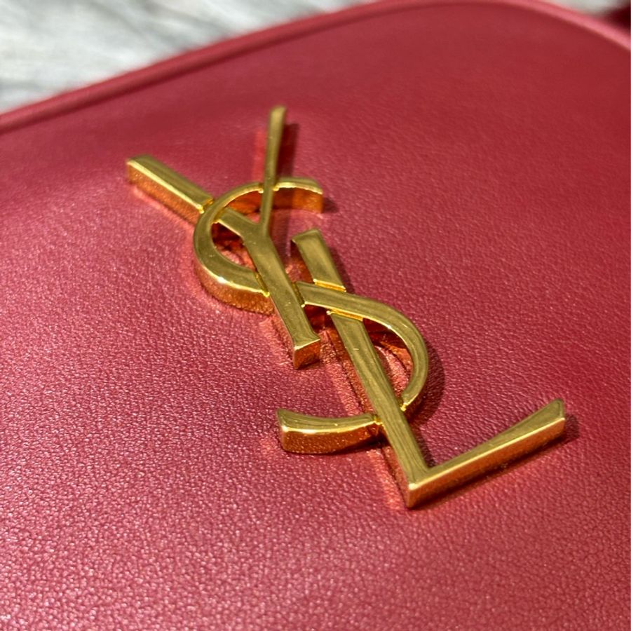 YSL 425317 酒紅 金釦 流蘇 廢包 方包 斜背包 流蘇包 相機包-23