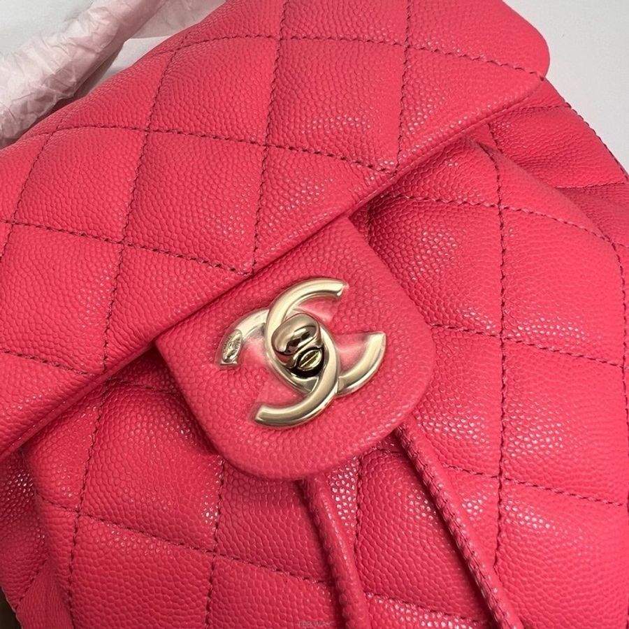 Chanel 23S薩爾斯堡雙肩包 小號 晶片款 芭比粉淡金釦Duma-3