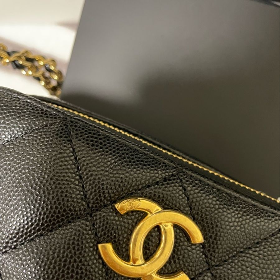 全新台灣專櫃購入CHANEL香奈兒 迷你相機包 黑金鏈 雙C鏈 全配有購證 全新晶片款-17