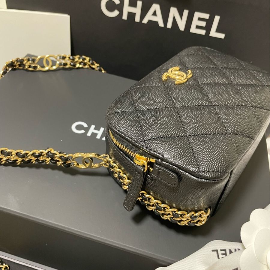全新台灣專櫃購入CHANEL香奈兒 迷你相機包 黑金鏈 雙C鏈 全配有購證 全新晶片款-19