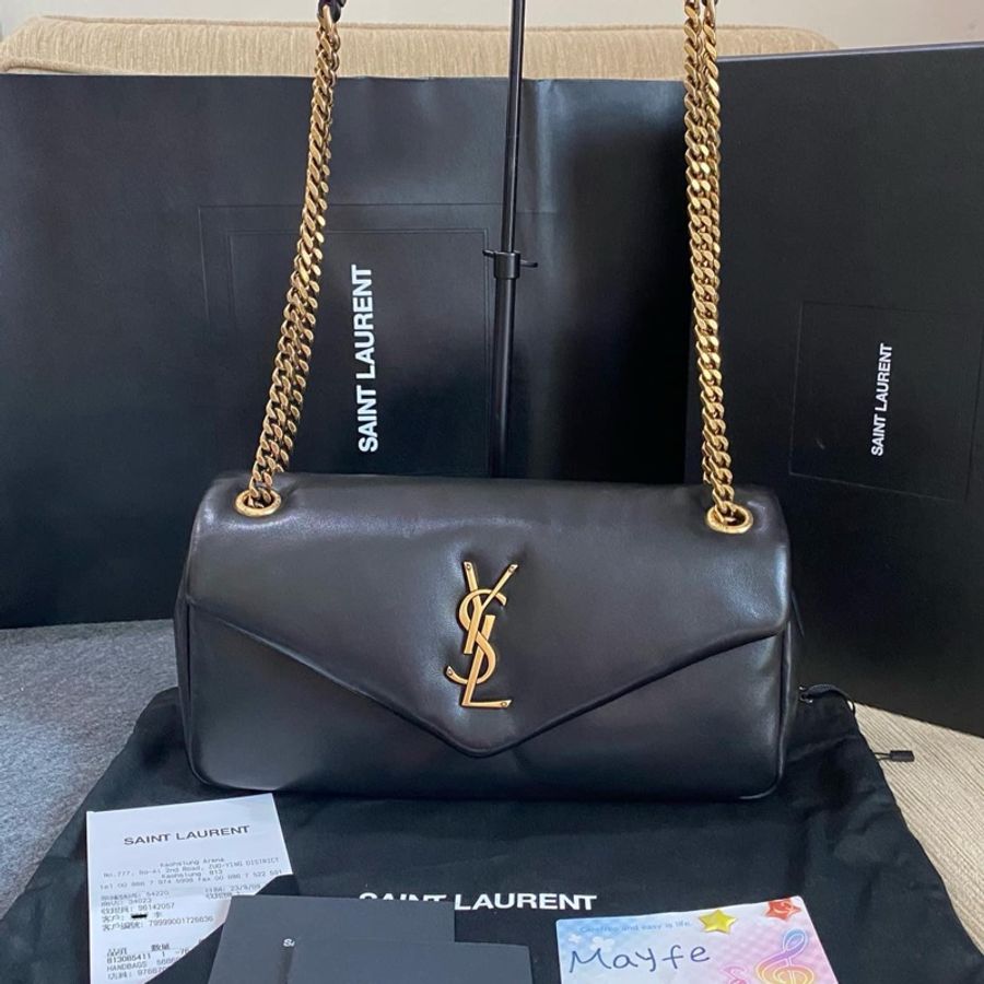 YSL 可滑動雙鍊小羊皮肩包-5