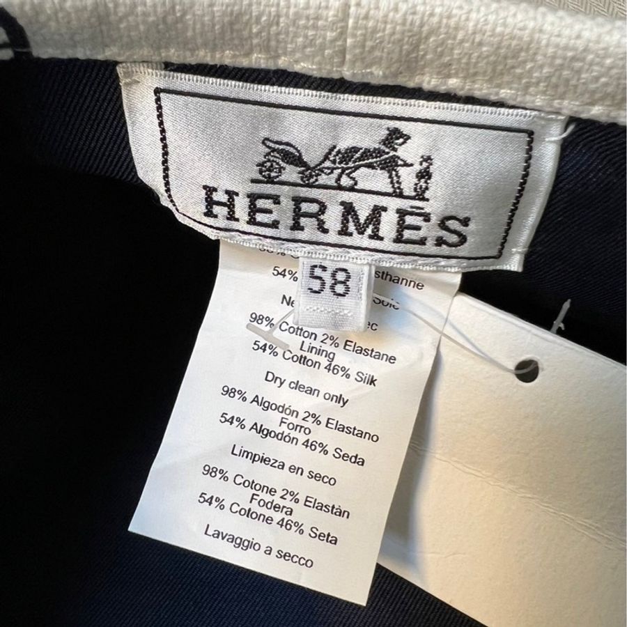 Hermes 愛馬仕 白色小豬鼻蓓蕾帽-12