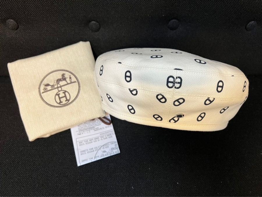 Hermes 愛馬仕 白色小豬鼻蓓蕾帽-13