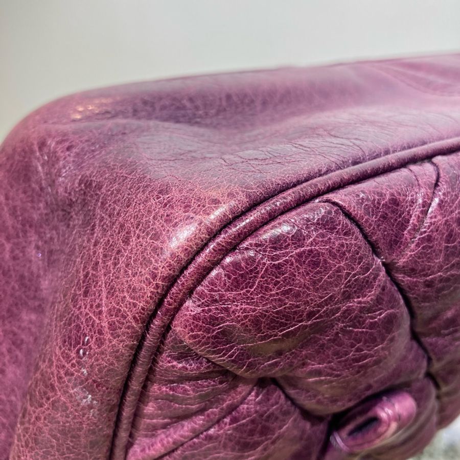 BALENCIAGA QUILTED TOP HANDLE BAG巴黎世家紫色手提包-8