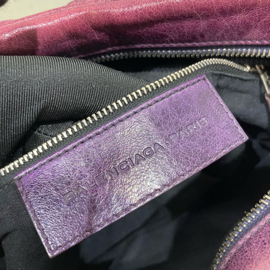 BALENCIAGA QUILTED TOP HANDLE BAG巴黎世家紫色手提包-14