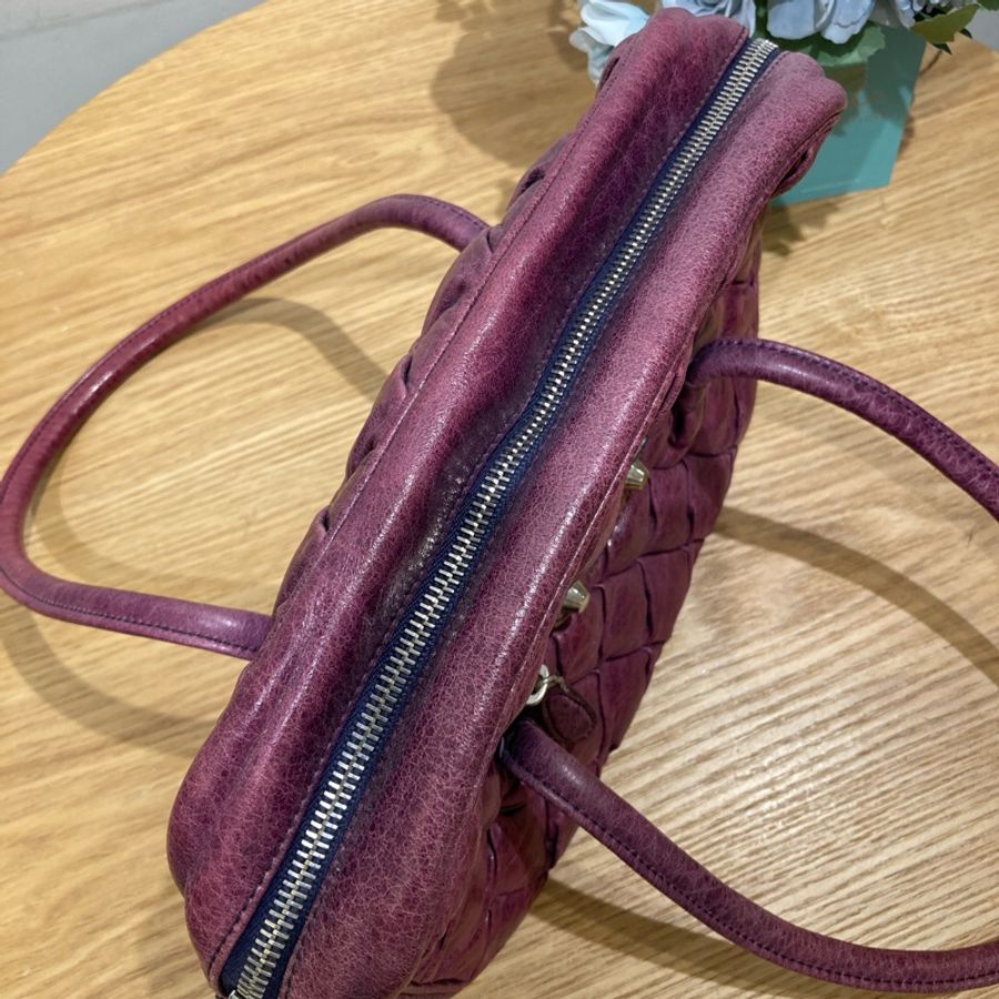 BALENCIAGA QUILTED TOP HANDLE BAG巴黎世家紫色手提包-15