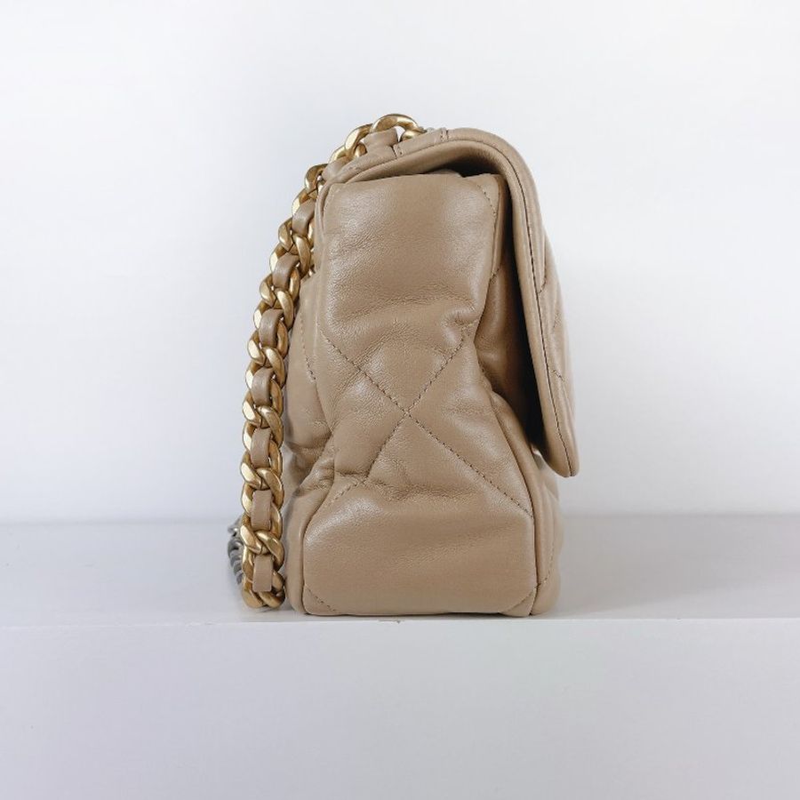 Chanel 19 Bag 米金色款-4