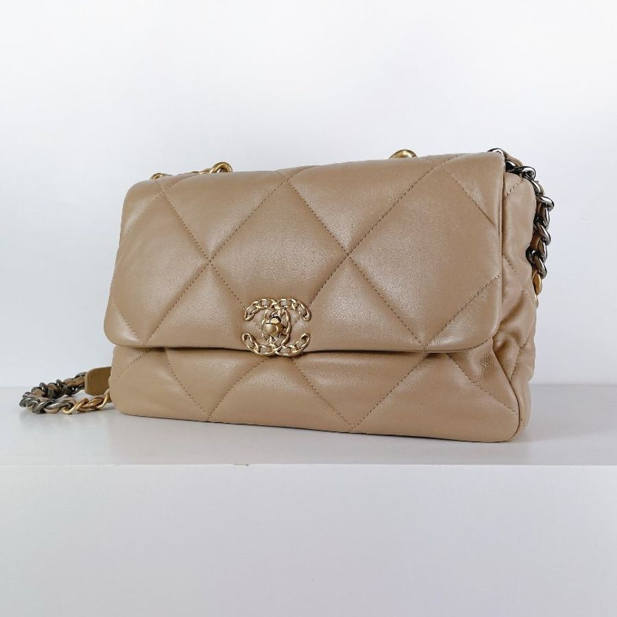 Chanel 19 Bag 米金色款-6