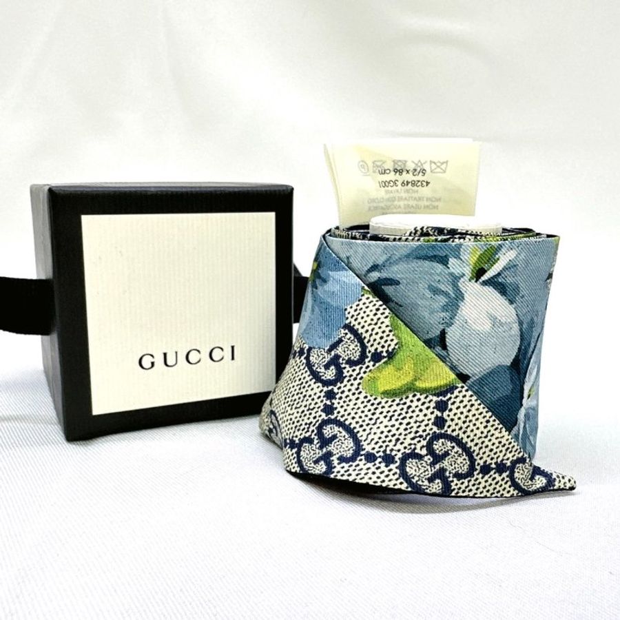 GUCCI 油繪花紋絲巾綁帶-4