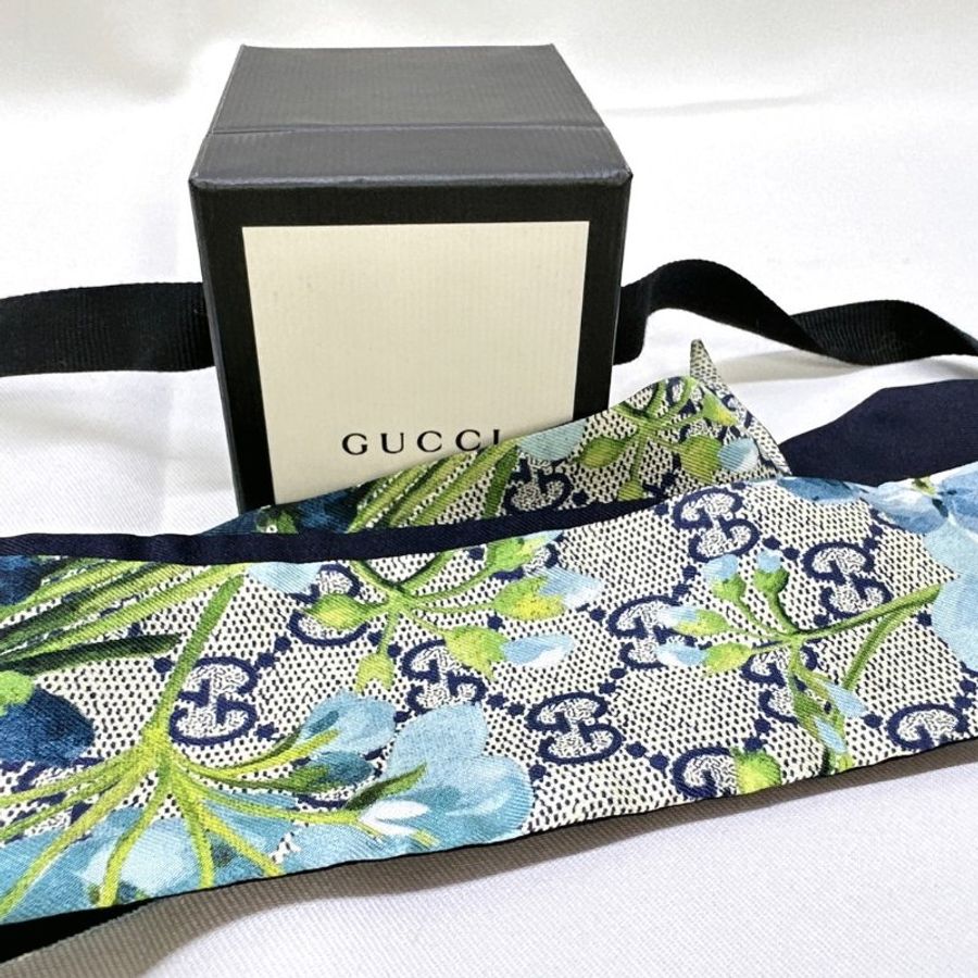 GUCCI 油繪花紋絲巾綁帶-7