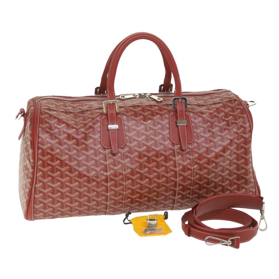 【日本直送】GOYARD Croix Jules 波士頓包 PVC 皮革紅色正品 ki3811A-0