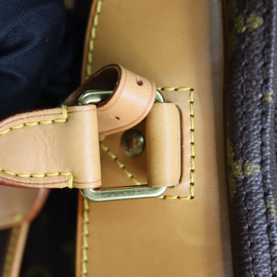 LV 原花老花 #1687大款大珍包旅行袋行李箱登機箱 Alize 24Heures Boston Travel Bag M41399 二手-10
