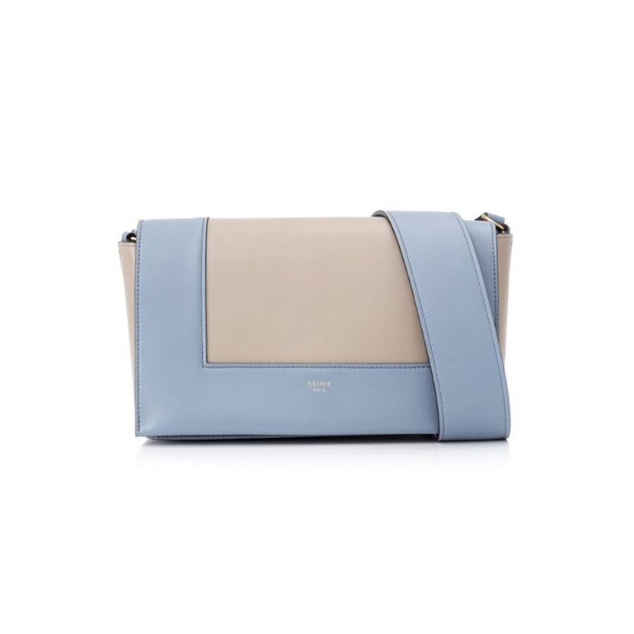 *Celine Frame Medium Crossbody Bag for Women in Light Taupe/Medium Blue (180263AQO-06ML)-0