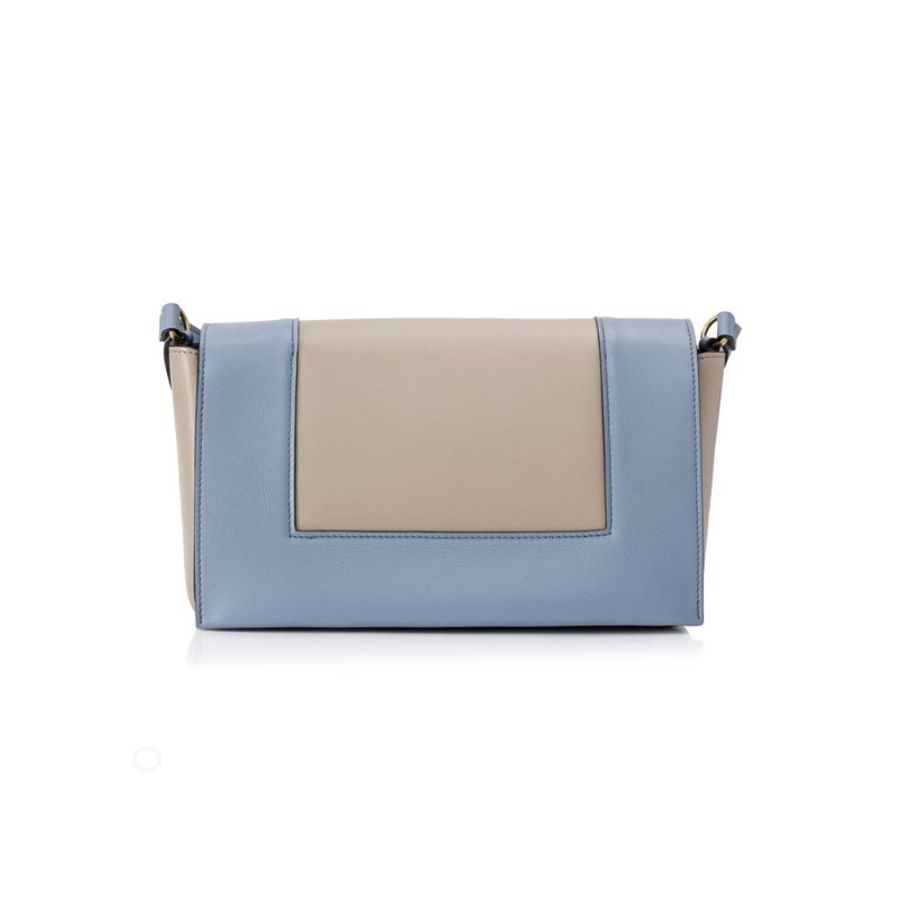 *Celine Frame Medium Crossbody Bag for Women in Light Taupe/Medium Blue (180263AQO-06ML)-2