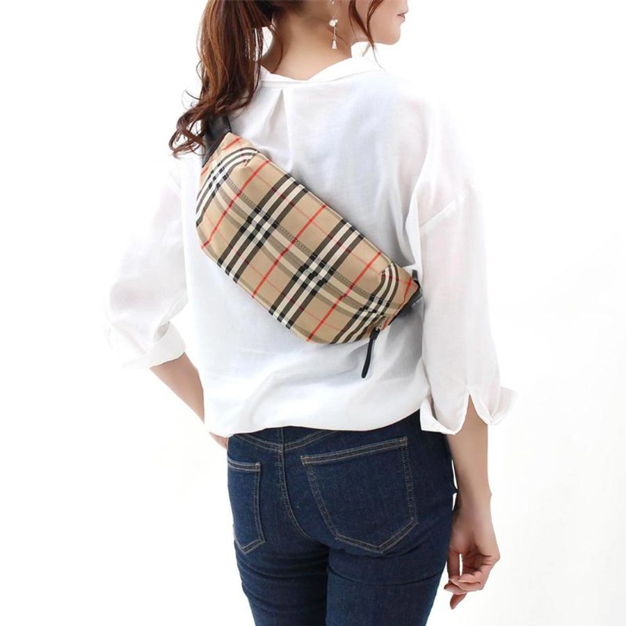 Burberry Medium Vintage Check Waist Bag for Unisex in Archive Beige (8010430-Archive Beige)-6